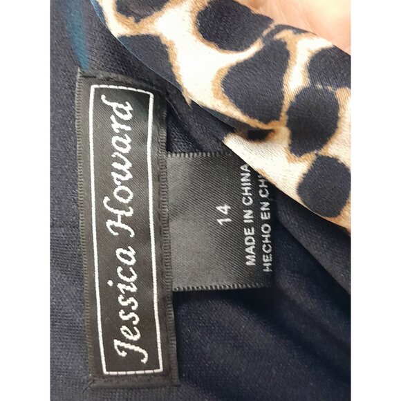 Glamorous Leopard Print Fit & Flare Asymmetrical Sz 14 Flowy Night Out Dress - Picture 8 of 9